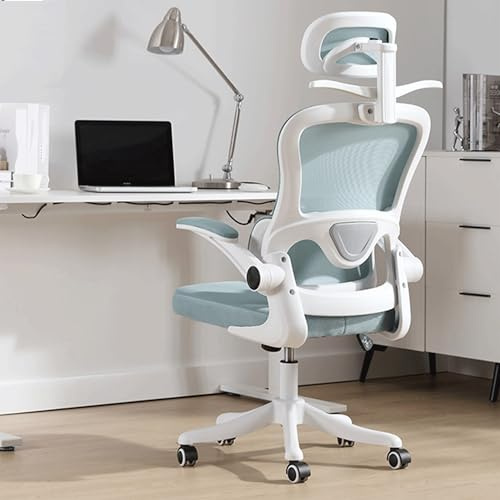 Esspoxi Sedia Ufficio Gaming Scrivania Office Chair Ergonomica Poltrona Girevole Bianca Con Poggiatesta Regolabile 3D, Appendiabiti Rimovibile,Inclinazione Girevole,Supporto Dinamico (Green)