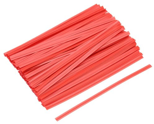 QUARKZMAN Fascette Stringicavo Twist 4,7 120mm Legami per Pane Chiusura Plastica Metallico per Legare Pane Caramelle Sacchetti Regalo Cravatte Lavori Artistici Artigianali Rosso 100pz