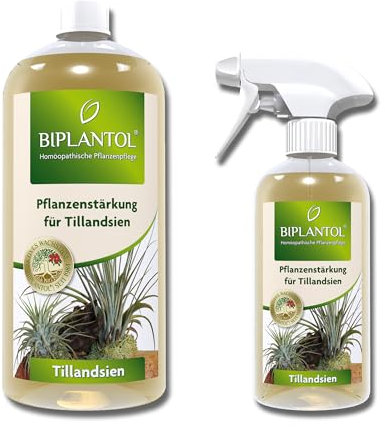 BIPLANTOL® Tillandsien Spray 1,5L | Anwendungsfertiges Bio Pflegespray für Tillandsien & Bromelien | fördert Blütenbildung & Vitalität | idealer Feuchtespender für Luftpflanzen | ohne Kalkrückstände