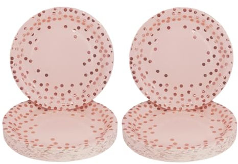 CEILIWEN Piatti di carta rosa, piatti per feste rosa, piatti di carta per feste, 17,8 cm, piatti di carta usa e getta per feste, confezione da 100 (piatti di carta rosa, 100 pezzi)