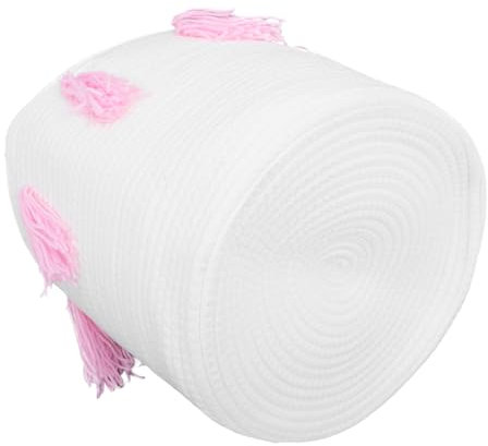 Hohopeti 1stück Handgefertigter Aufbewahrungskorb Aus Baumwollseil Rosa Für Kosmetik Und Kleinigkeiten Stilvoller Desktop Organizer Für Zuhause Und Büro