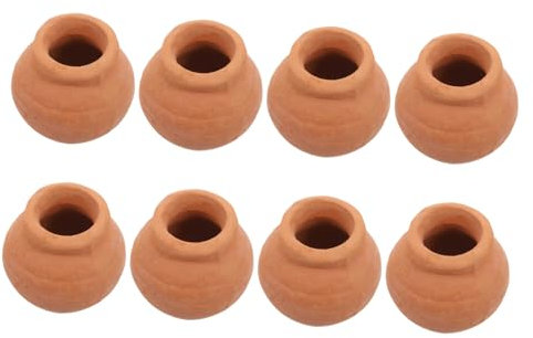 POPETPOP 8piezas Mini Macetas De Barro Blancas Pequeñísimas para Suculentas Pequeñas Vasijas De Barro Miniatura para Interior Macetas para Plantas y Decoración Versátil