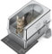 PTLOM Katzentoilette aus Edelstahl mit Deckel，XXL herausnehmbare Edelstahl Katzenklo，20cm hohen Rand Seitenwänden für Katzen，robust, leicht zu reinigen, geruchsfrei,mit Streuschaufel Katzenstreumatte
