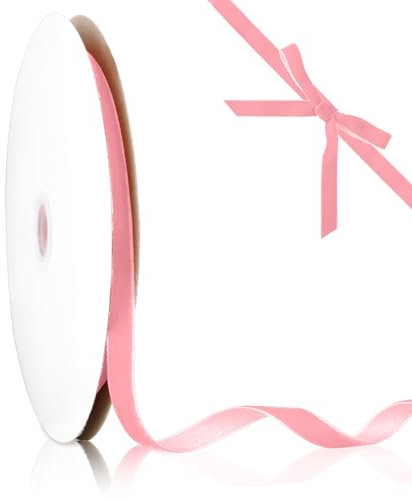 Nastro Velluto Rosa,Nastro Regalo,10mmx22.86m 1 Rotolo