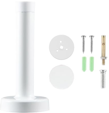 CKLHCFF Edelstahl Türstopper, Stainless Steel Door Stopper, Wandtürstopper, mit Gummipuffern Boden Türkeil Boden Buffer für Alle Hartböden Wand zum Schutz von Türen Und Fenster (Weiß, 8cm/3.15in)