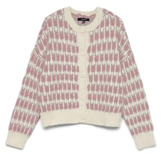 VERO MODA Damen Vmlisa Ls O-Neck Cardigan, Birch, M