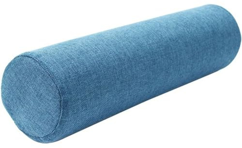 MSNCS Nackenrolle Linen Rollenkissen 40/50/60/70/90 cm Nackenkissen Kopf, Nacken, Rückenstütze Kissenrolle abnehmbar Rohrkissen Dekokissen für Betten und Sofas Yoga(Blau,12cmx60cm)