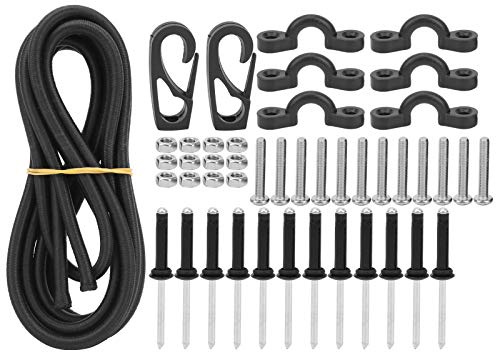Bonbela Kayak Canoe Elastic Rope with Hook Fixed C Shape Buckle Outdoor Fishing Boating Strap Kit