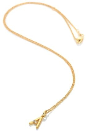 Hot Diamonds Gold Plated Initial Letter Pendant Necklace | 18ct Yellow Gold Plated 925 Sterling SIlver | Gift Wrap Included (Letter A)