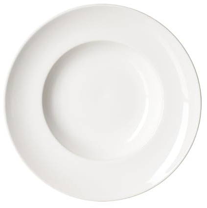 Ritzenhoff & Breker Volos Pastateller, 30.5 cm, Tiefer Teller in moderner Formsprache, Skandinavisches Design, Steinzeug, Weiß