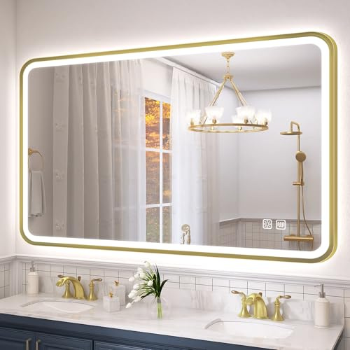 S'bagno Miroir Salle de Bain avec Eclairage 120x70 cm, Cadre Aluminium