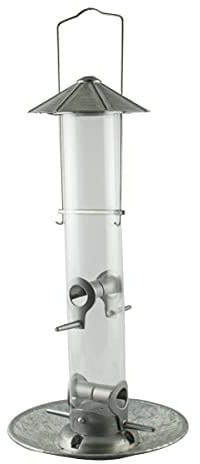 1.5 lbs Galvanized Silo Clear Tube Seed Feeder