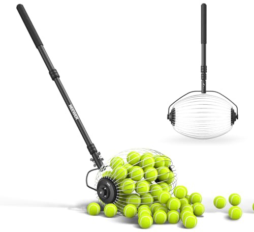 NEEWER Tennisball Sammler, teleskopierbarer Tennisbälle Rollsammler