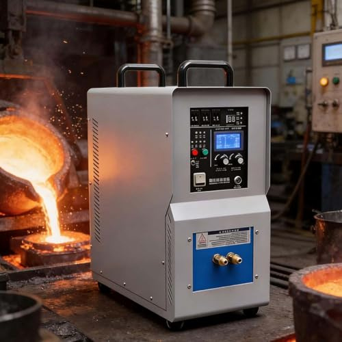 CUTANGELAR Four De Fusi-on Des Métaux, 15 KW (30-80 KHz), Compact, Monophasé, Plage De Température 40 °C À 2000 °C. Et Le Brasage Avec Protection Thermique Par Eau