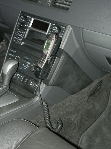 KUDA Handyhalterung passend für Volvo XC90 ab 01/2003 - Telefonkonsole für Smartphones, Handy, Navi und mehr – Kunstlederkonsole, schwarz, 088275