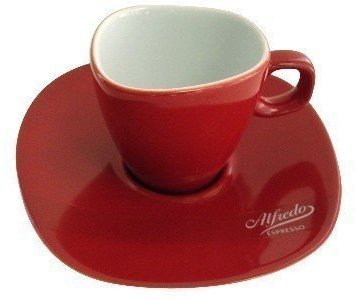 ESPRESSOTASSEN rot mit Untertassen von Alfredo Espresso, 6 Stück