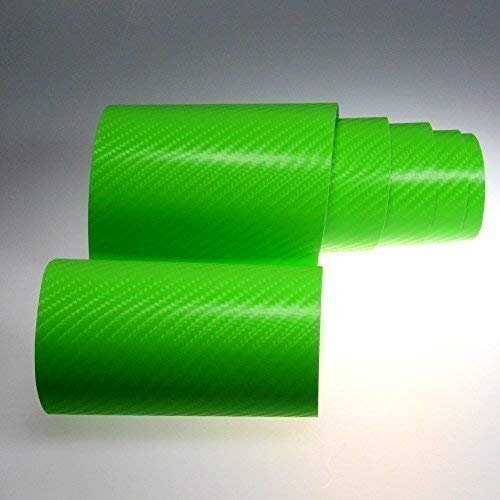 TipTopCarbon 6,57€/m² 4D Carbon Folie grün BLASENFREI 9m x 1,52m mit Luftkanäle Autofolie selbstklebend