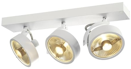 SLV KALU | Dimmbare Wand- und Deckenleuchte zur Beleuchtung innen, LED Strahler, dreh- und schwenkbar, LED Spot, Deckenstrahler, Decken-Lampen | dreiflammig, 3xGU10, rund, weiß matt, je. max. 75W