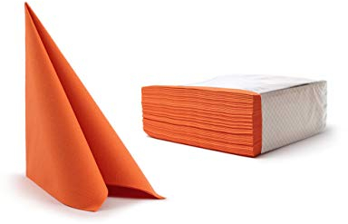 Alvotex CHIC Airlaid 50 Servietten, Stoffähnlich, Hochwertige, Einwegserviette, Orange, 40x40 cm AS40x40
