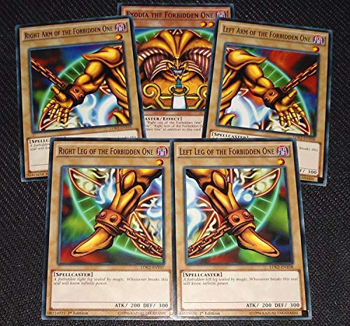 Exodia the Forbidden One - YuGiOh Legendary Decks II Yugi's God Card Complete Set LDK2-ENY04, LDK2-ENY05, LDK2-ENY06, LDK2-ENY07, LDK2-ENY08