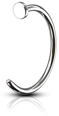 Paula & Fritz® Nose Hoop Ring Nasen-Piercing Nasenpiercing-s Nose für Nasenfluegel als Nasenschmuck Nasenstecker Nostril auch für Augenbraue, Lippe Edelstahl 316L Silber Dicke: 0.8mm, Länge: 8mm
