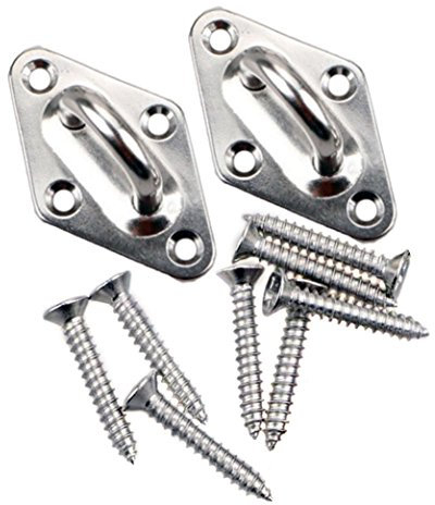 HONGCI M8 Heavy Duty Sun Shade Sail Fixing Kit for Garden Triangle and Square, Rectangle - 304 Stainless Steel Sun Shade Sail Fixing Hardware Accessories Kit (Fixing Kit a - 2x4x2) (Pad Eyes x 2)