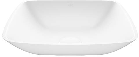 VIGO VG04009 - Lavabo da bagno in giacinto in pietra opaca, colore: Bianco