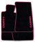 Autoteppich Stylers ATSQ100-CAB000028 Passgenaue Fußmatten in schwarz mit Druck Cabrio seitlich und Rand in Pink