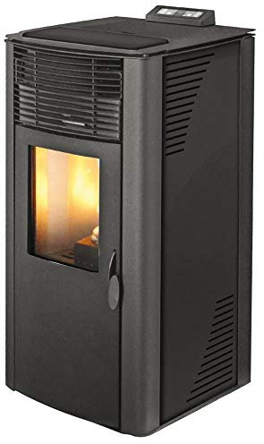 Termostufa stufa a pellet idro nera riscaldamento casa ambienti foko 035333