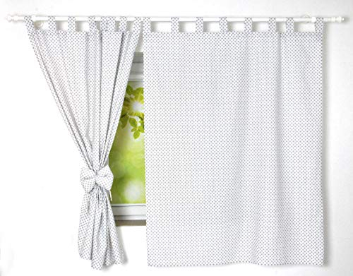 BabyLux Kinderzimmer VORHANGE mit Schlaufen Kinder und Baby Gardinen 2X 120x160 cm (106. Marokko Grau)