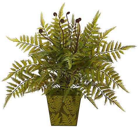 Nearly Natural 8889 48,3 cm Farn Künstliche Pflanzgefäß, Seide, Grün