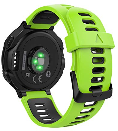 MoKo Armband Kompatibel mit Forerunner 235/235 Lite/220/230/620/630/735XT/Approach S20/S6/S5, Silikon Atmungsaktiv Replacement Uhrenarmband Sportarmband band Ersatzband - Grün Schwarz