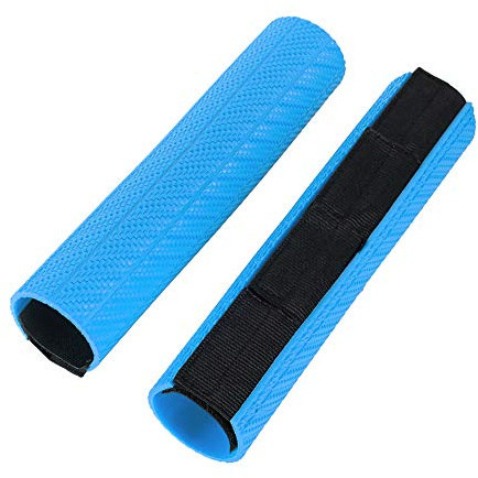 Protections de Fourche Supérieures de Moto Universelles Emballages en Caoutchouc Guêtres Couvercle de Protection pour Fourches d'une Longueur de 235mm (Bleu clair)