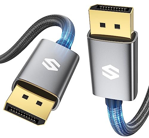 Silkland [Certificato VESA Cavo Displayport 1.2 2M, 4K@60Hz, 2K@165Hz, 2K@144Hz,21.6Gbps,HDCP 2.2, G-Sync&FreeSync, DP 1.2 Cavo per monitor da gioco, grafico carta
