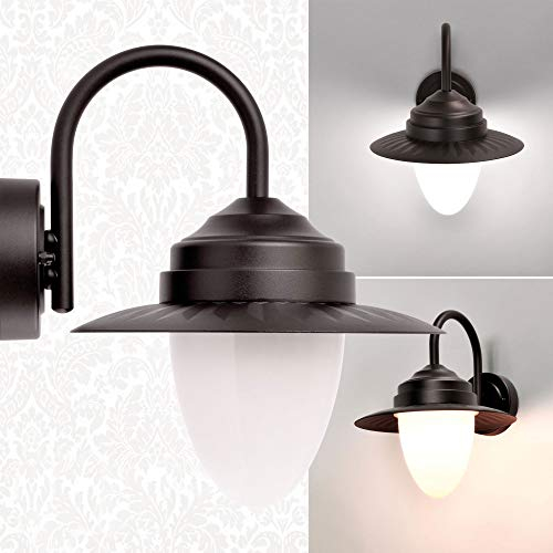 max K O M F O R T Aussenleuchte Aussenwandleuchte E27 Fassung schwarz aus Aluminium Wandleuchte Aussenlampe Wandlampe Aussenleuchte Aluminium Aussenwandlampe 958