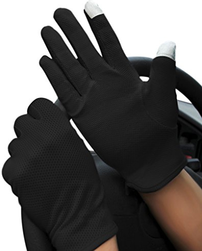 FakeFace Sonnenschutz Fahrradhandschuh Touchscreen Sport Handschuhe Herren Damen Laufhandschuhe Elastisch Gloves Motorrad Fahrrad Camping Wandern Outdoor Schwarz Sommer Frühling Herbst