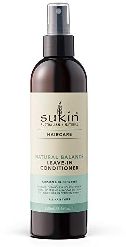 Sukin Natural Balance Spülung ohne Ausspülen, 250ml, spendet Feuchtigkeit, entwirrt sanft und bändigt Frizz, mit Sesamöl, Klettenextrakt und Schachtelhalmextrakt, vegan