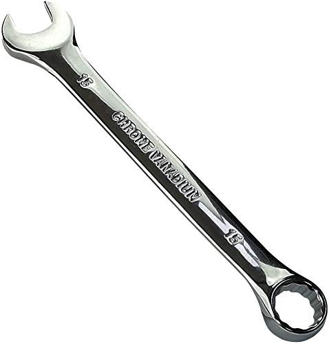 AERZETIX - Llave combinada métrica 15mm - extremo abierto y anillo/ojo 12 lados - en acero CR-V para Apriete/Ensamble - Mango recto pulido - DIN 3113 - Color plata - C45525