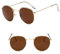 WQZYY&ASDCD Sonnenbrille Herren Damen Metallrahmen Brillen Runde Männer Reflektierende Beschichtungsgläser Frauen-Kaffee