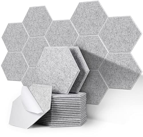 30cmx26cmx0.9cm,20er Pack Akustische Absorptionsplatten Schallschutzpaneele, Hohe Dichte Schallabsorbierende Akustik Panels für Haus & Büro, Wanddekor & Akustikbehandlung