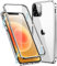 MIMGOAL Case for iPhone 11 Pro 360 Degree Full Body Case Shockproof Protective Magnetic Metal Bumper, Front and Back Tempered Glass Flip Cover Clear Silver