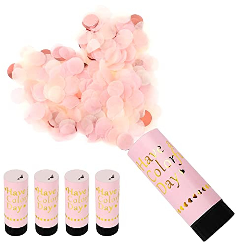 yeestone Stück Konfettikanonen, biologisch abbaubare Konfetti-Poppers, yeestone Party-Papierkanonen-Shooter für Hochzeit, Geburtstag, Weihnachten, Babyparty, Partyzubehör, 100 POP rosa