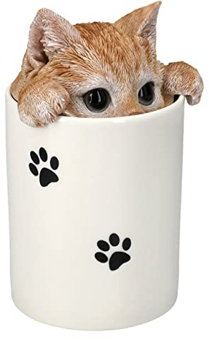 Pacific Giftware Leckerli Dose Tabby Katze - Aufbewahrung für Snacks und Belohnungen - Figur Deko