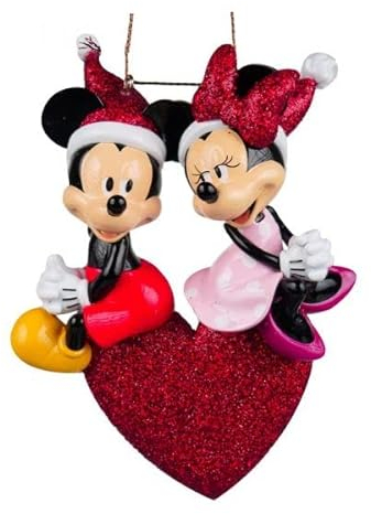 Disney Mickey Mouse & Friends Christmas Decorations Ornaments Baubles (Mickey & Minnie In Love)