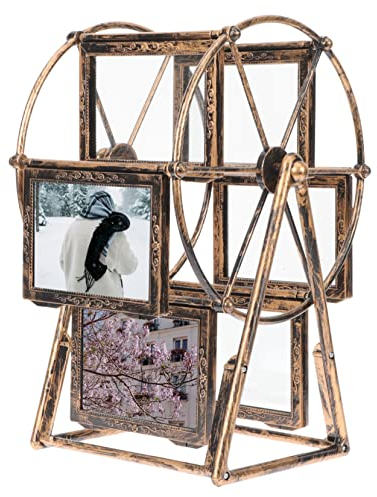 Homoyoyo Personalisierter Familienfotorahmen Fotoverzierung Rotierender Bilderrahmen Riesenrad Bildhalter Bilderrahmen Riesenrad Schulbilderrahmen Tischfotorahmen Niedlich Esstisch PVC Kind