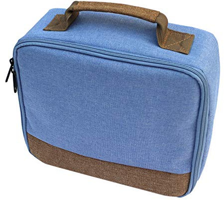 KURTIK Projector Bag, Portable Scratchproof Shockproof Canvas Storage Carry Case for Mini Printer Projectors (Sky Blue)