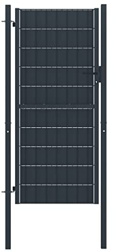 RAUGAJ Zauntor PVC und Stahl 100x164 cm anthrazit Artikelfarbe anthrazit