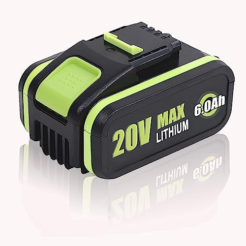 Bonadget Replacement for Worx 6.0Ah Replacement Battery WA3553/WA3551 for Worx 20V Cordless Power Tools WA3551 WA3553 WA3572 WX390 WA3551 WX176 WX178 WU268 WX166.4 WX372.1 WX8000 WG259E WA3760 WA3881