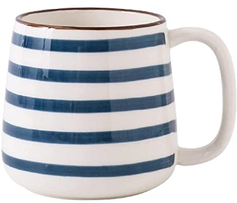 eKsdf Kaffee Becher aus Keramik 400ml große Kaffeetasse Keramiktasse Modern Espressotasse Teetasse mit Henkel Geschenk für Geburtstag,Weihnachten,Frauen, Mädchen, Freundin (Blau-B)