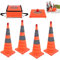 LARS360 4 Stück Faltkegel Verkehrskegelschild, Warnkegel Pylonen Verkehrskegel Orange Sicherheitskegel Reflektierende Warnung, 75cm Leitkegel Verkehrshütchen Markierungskegel